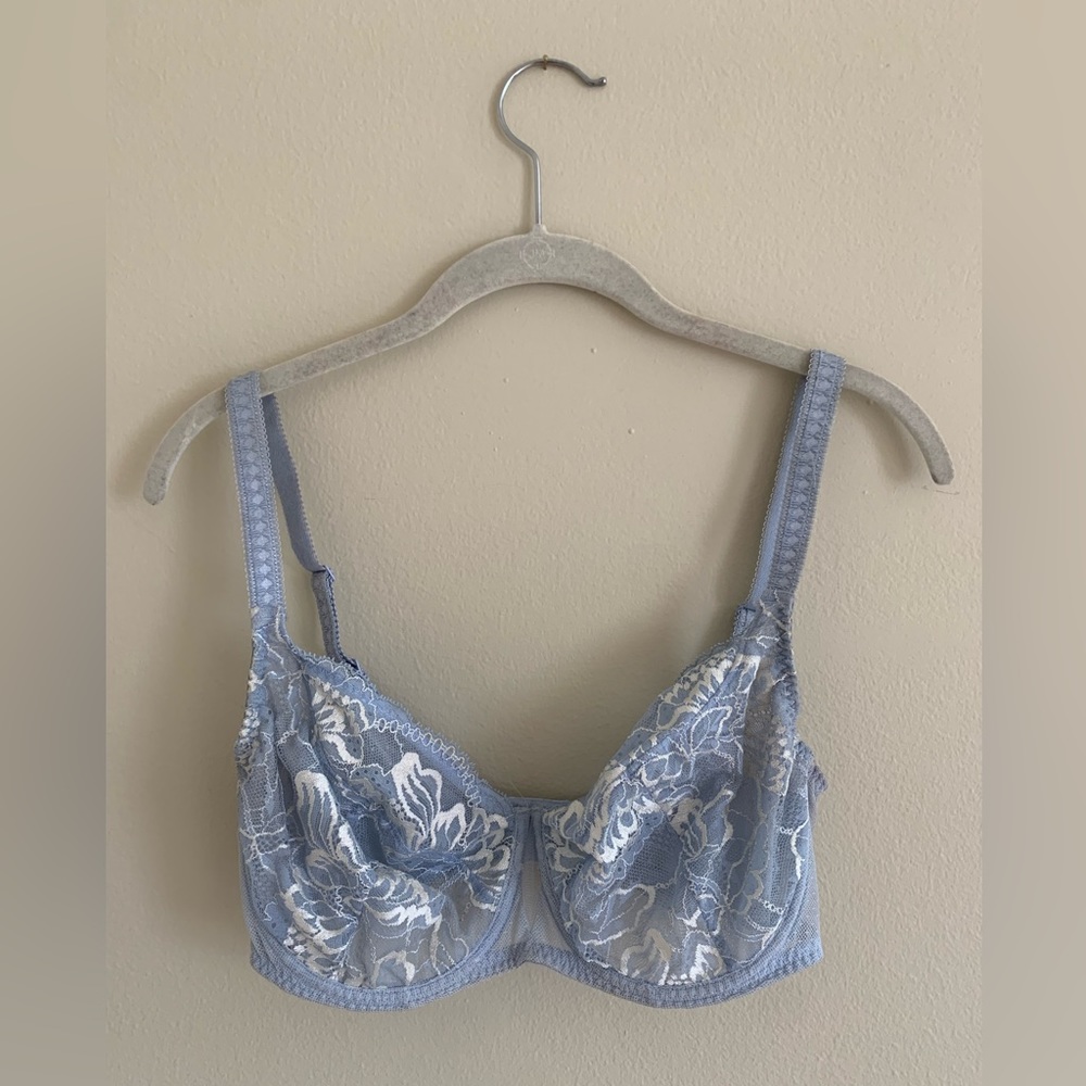 Simone Perele Promesse Full Cup Lace Bra, Platinum Blue 30G (EU)/ 30F (UK)